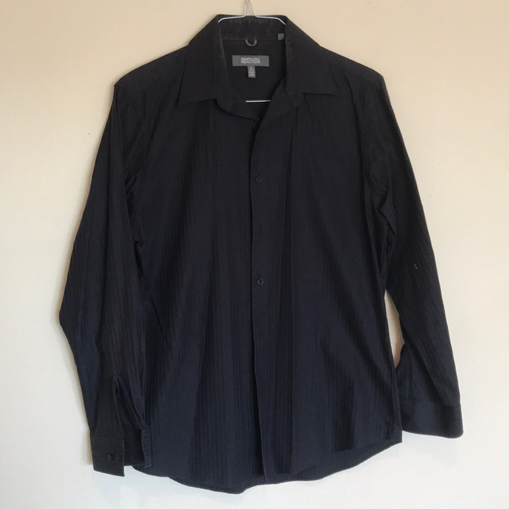 Kenneth Cole Black striped Dress Shirt (M)
